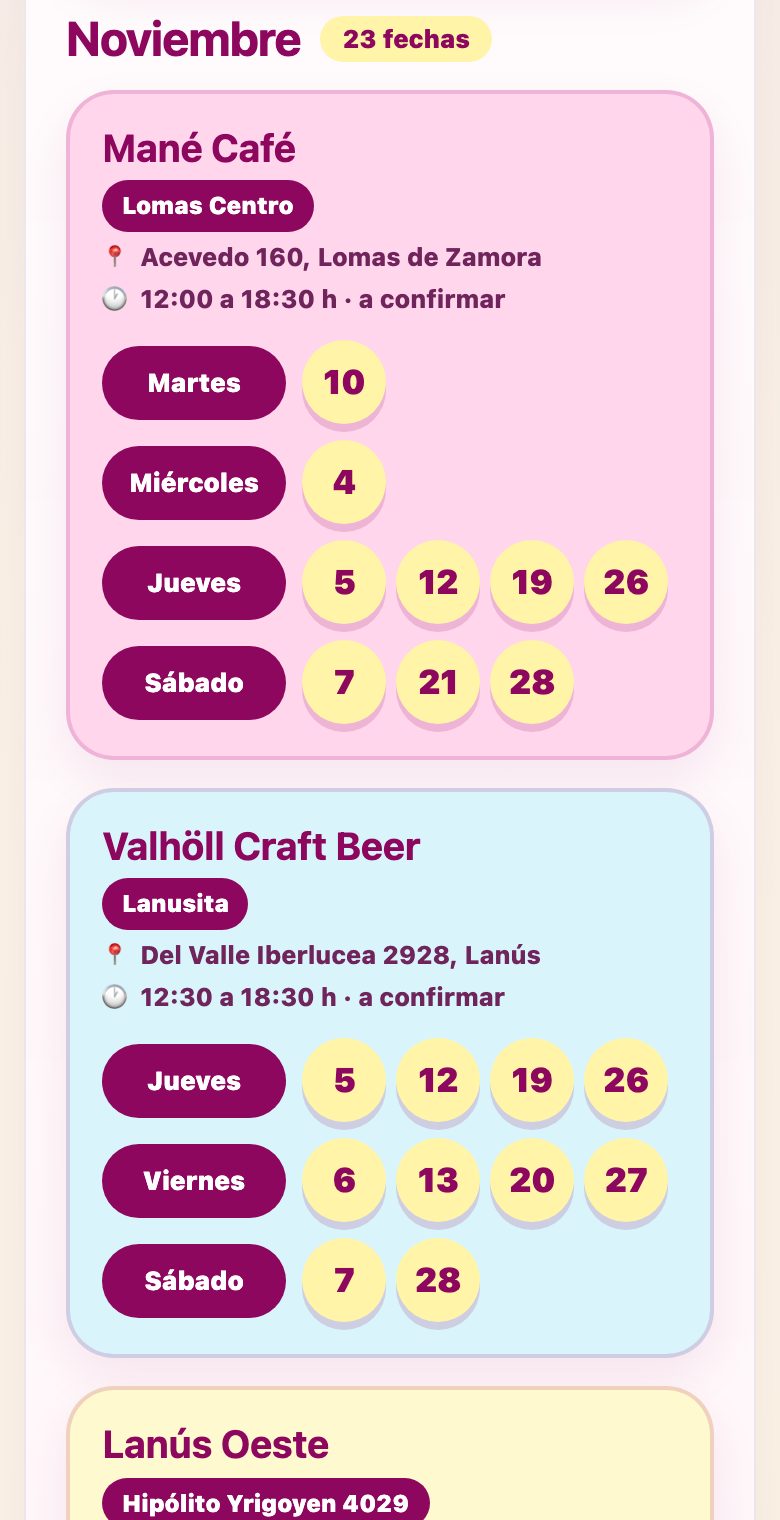 Así se ve en el celular la landing de Lumina Feria: calendario por sede, convocatoria de emprendedores y reglas